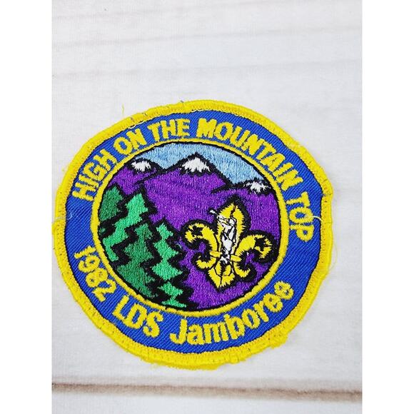 Vintage Boy Scout LDS High On The Mountain Top Patch & Neckerchief Slide 1982 - Picture 2 of 15